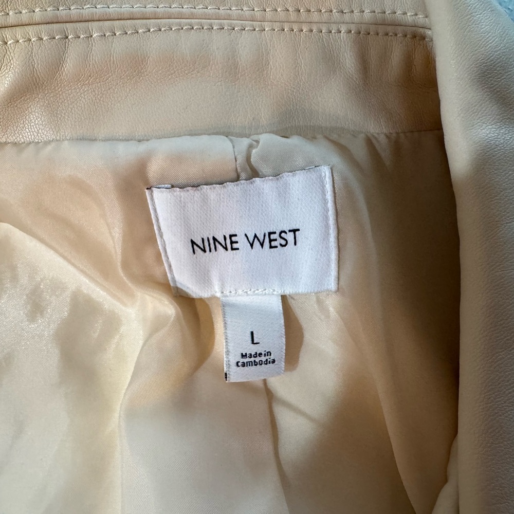 Nine West Women's Cream Vegan Leather Jacket - Picture 3 of 5